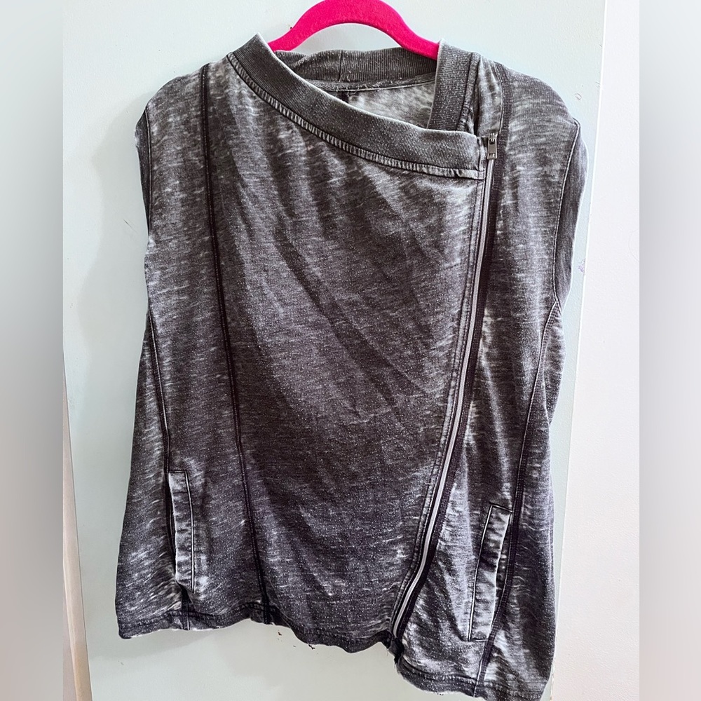 DNKY large black burnt out fabric vest.